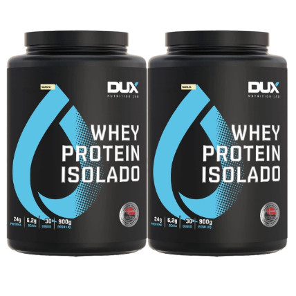 Kit 2x Dux Nutrition Whey Protein Isolado Baunilha - Pote 900 G