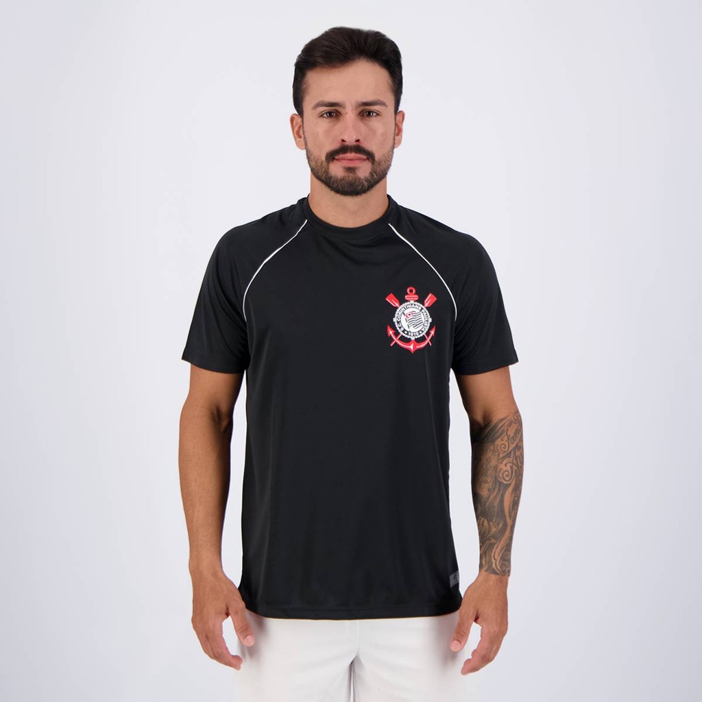 Camisa Corinthians Logo Preta - Sports & Outdoors