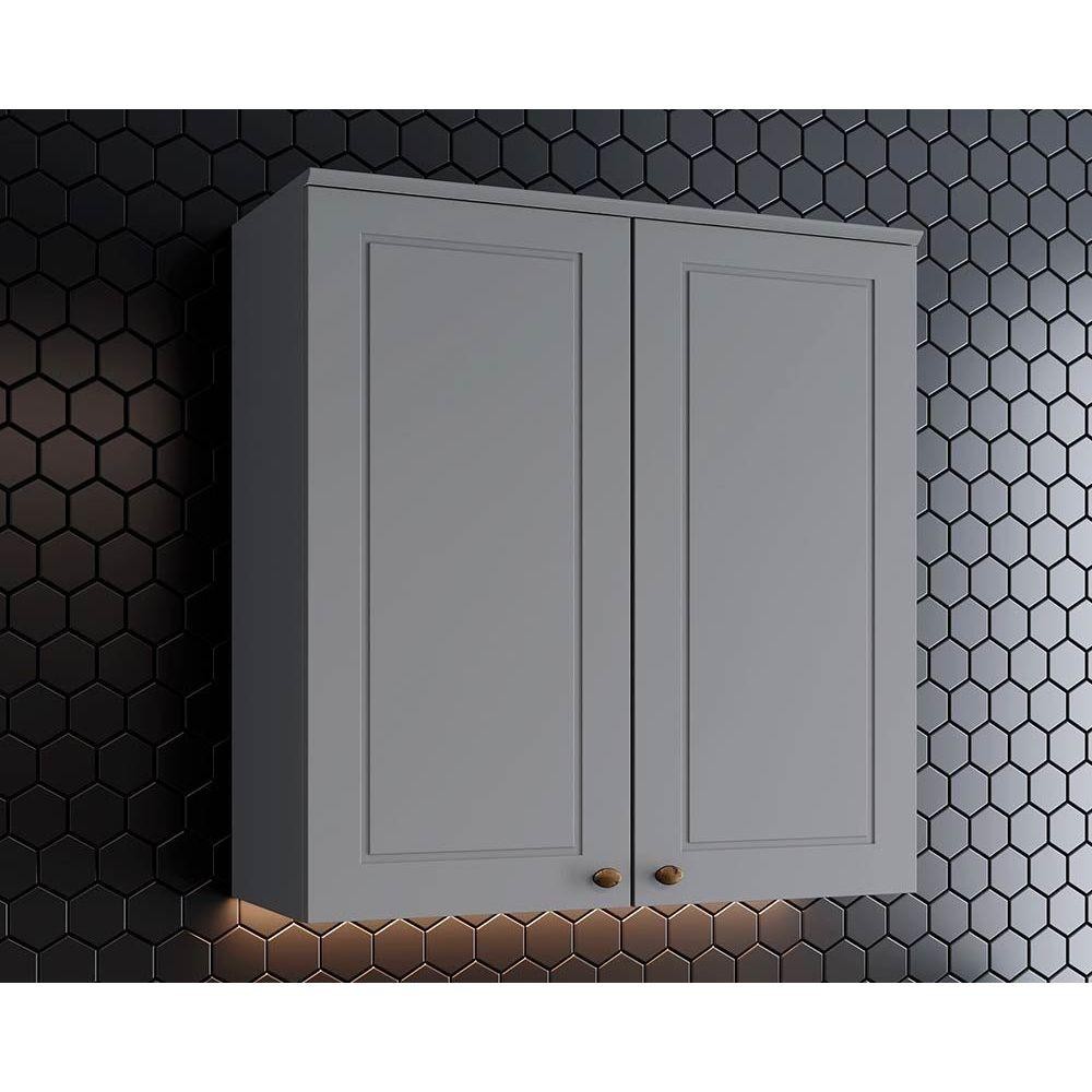 Módulo Cozinha Henn Americana Armário c/ 2 Portas 80cm Cinza - Home & Living