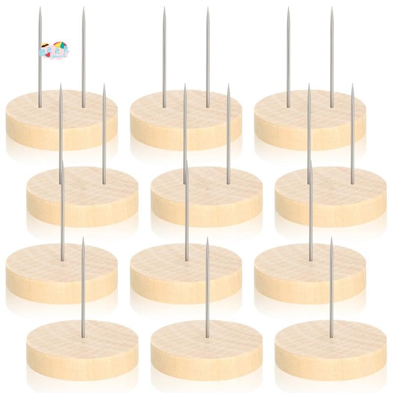 12pçs Suporte De Boneca De Crochê Feltro Animal Brinquedo Base De Madeira Figura De Ação