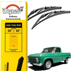 Jogo palheta parabrisa dianteiro Pickup A10 A20 A40 C10 C20 D10 D20 1964 a 1998 Original Dyna Limpeza Precisa