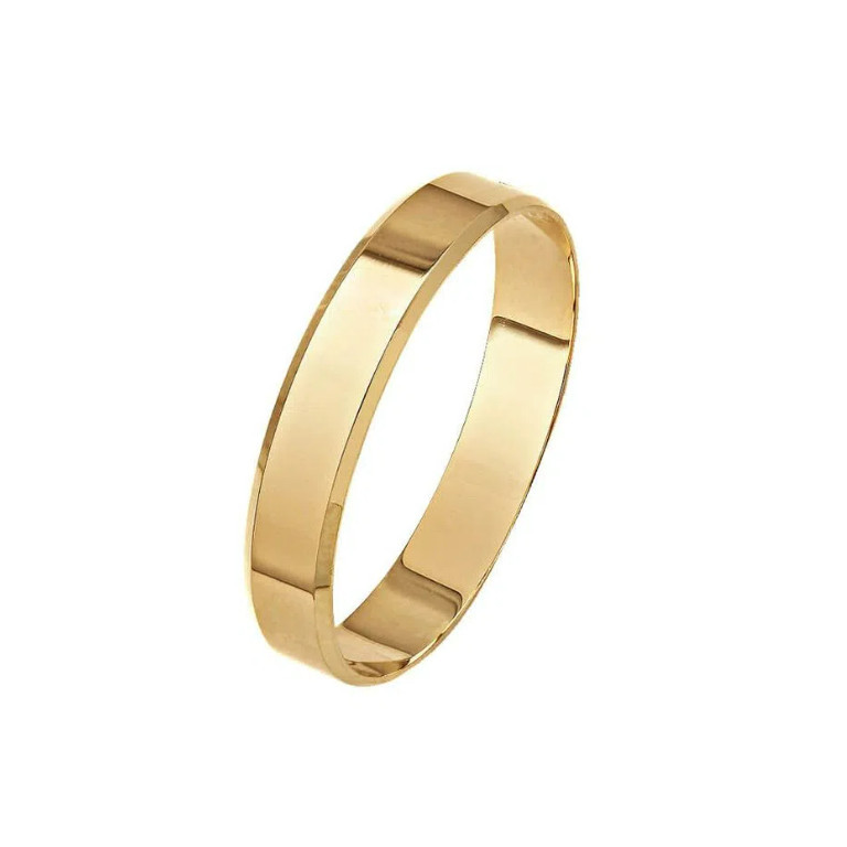 Aliança casamento banhado a ouro 18k  chanfrado 1 unidade (UNIDADE) COD-05 em Oferta na Shopee