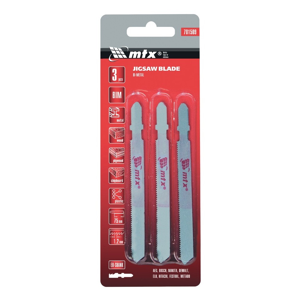 Kit com 3 Pecas Laminas de Serra Tico-Tico 75 x 1,2mm Metal/Madeira MTX em Oferta na Shopee