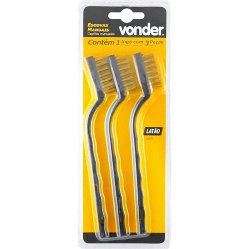 Jogo De Escovas Plásticas Manuais Em Latão Com 3 Peças VONDER em Oferta na Shopee