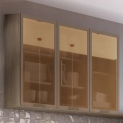 Armário Aéreo Cozinha Greta 3 Portas com Vidro - IRM Móveis