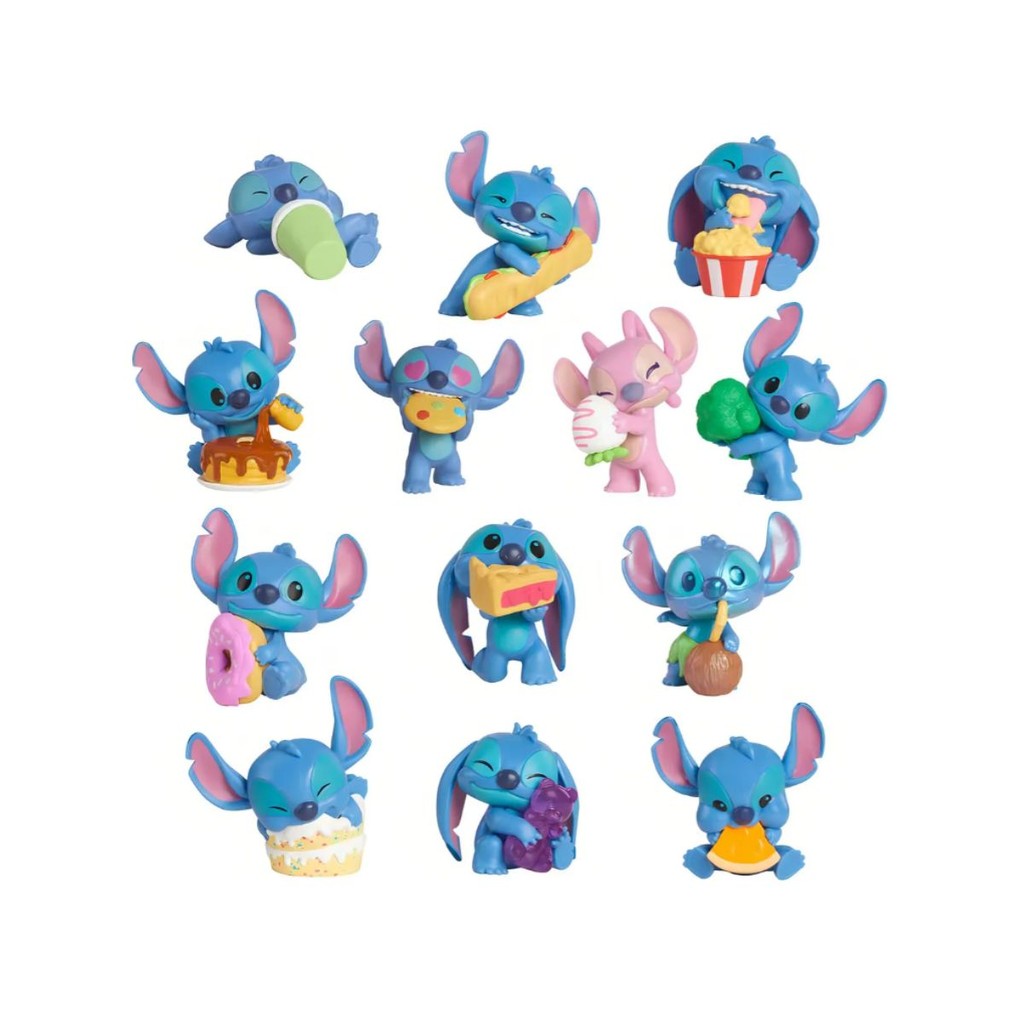 Kit 3x Boneco Stitch Feed Me Cápsula Surpresa Disney 5cm