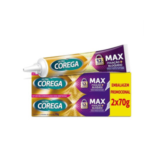 Kit 2 Ultra Corega Creme Max Fixação Sem Sabor 70g