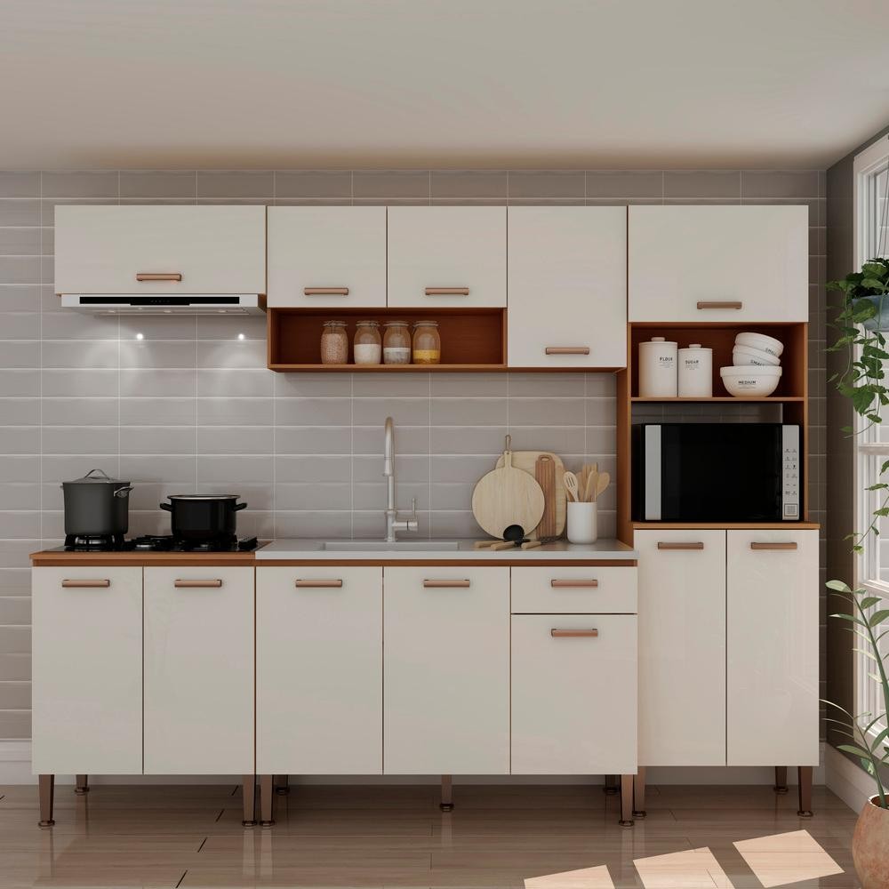 Cozinha Diamante Genialflex Essência Freijo White Laca em Oferta na Shopee