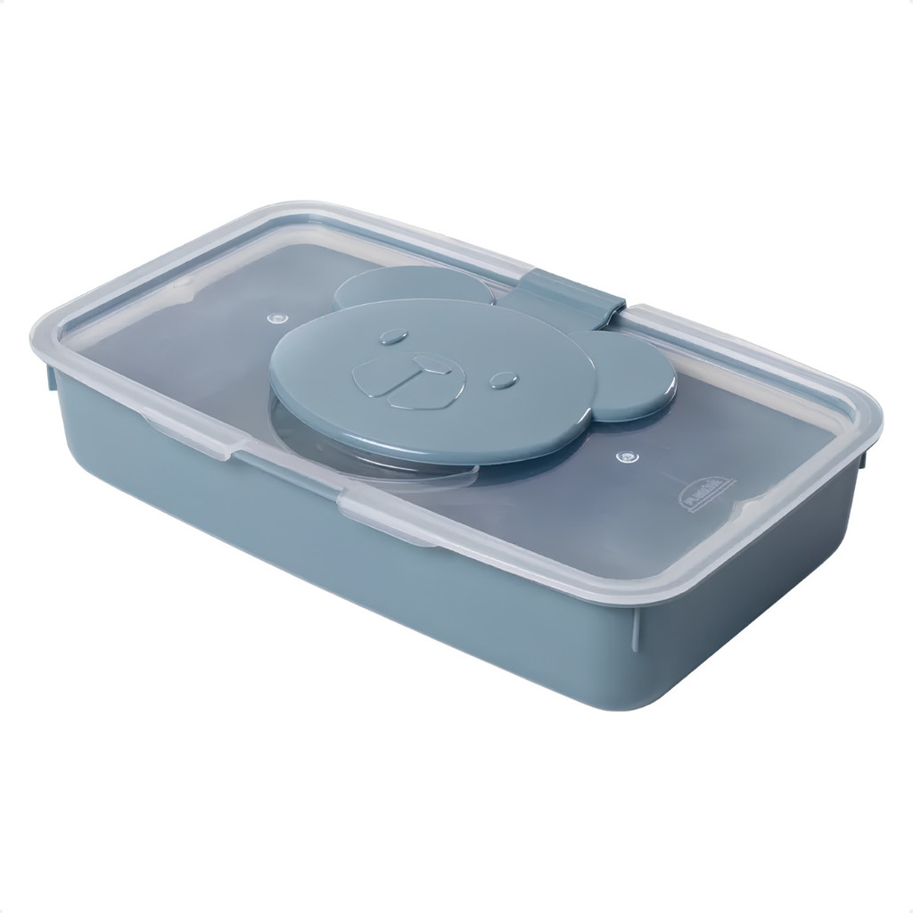 Porta Lenço Umidecido Baby Plasutil Ursinho Menino Rn Bebê Infantil Enxoval