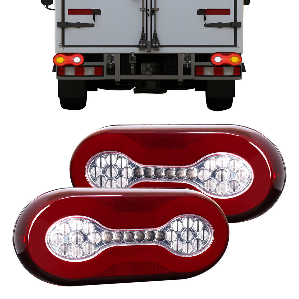 Par Lanterna Traseira Phantom 42 Leds 12v 24v Carreta Randon Implemento Pisca Sequencial
