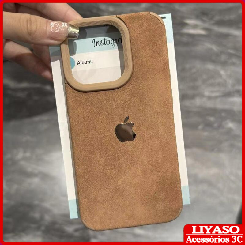 Detalhes do Capa De Couro Macio Fosco Com Moldura De Silicone De Alta Qualidade À Prova De Choque Para iPhone 16 15 14 13 12 11 Pro