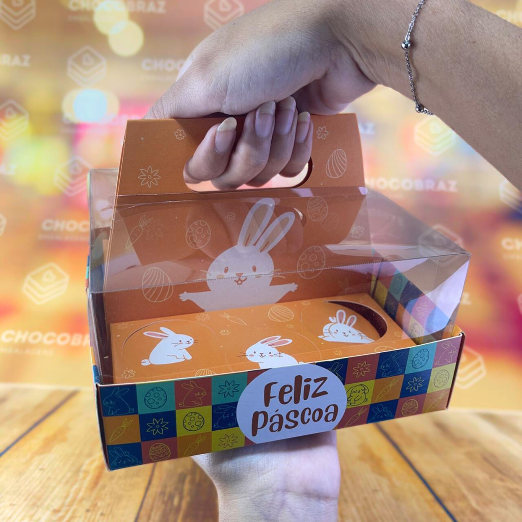 05 CESTA PORTA OVOS C/ ALCA (6 X 50G) - PASCOA DIVERTIDA 5356 (PASCOA IDEIA OUTLET) em Oferta na Shopee