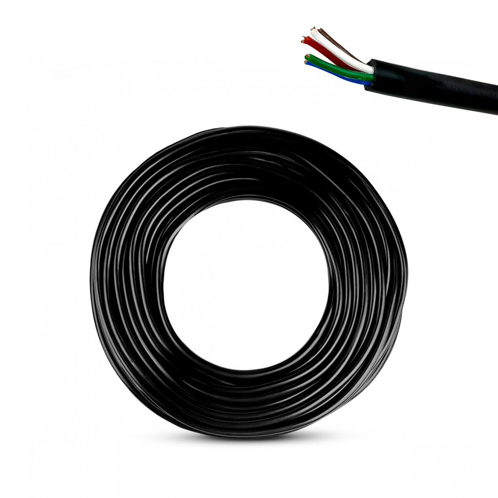 cabo flexivel manga pp 5x1mm 18Awg extensão automotivo 15m carretinha comando som blindagem 3 vias