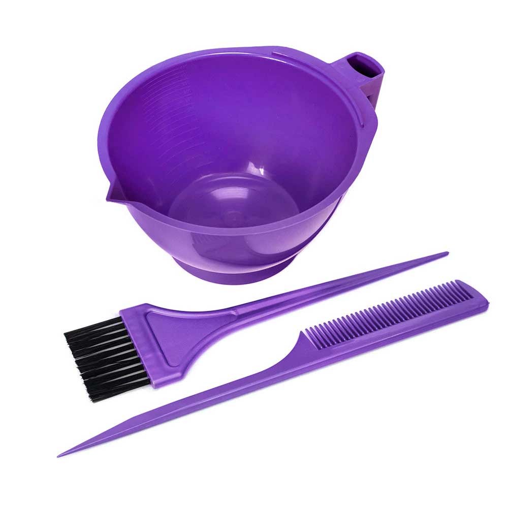 Kit Para Tinturas de Cabelo Santa Clara - Tigela + Pincel + Pente  Cor: Lilás em Oferta na Shopee