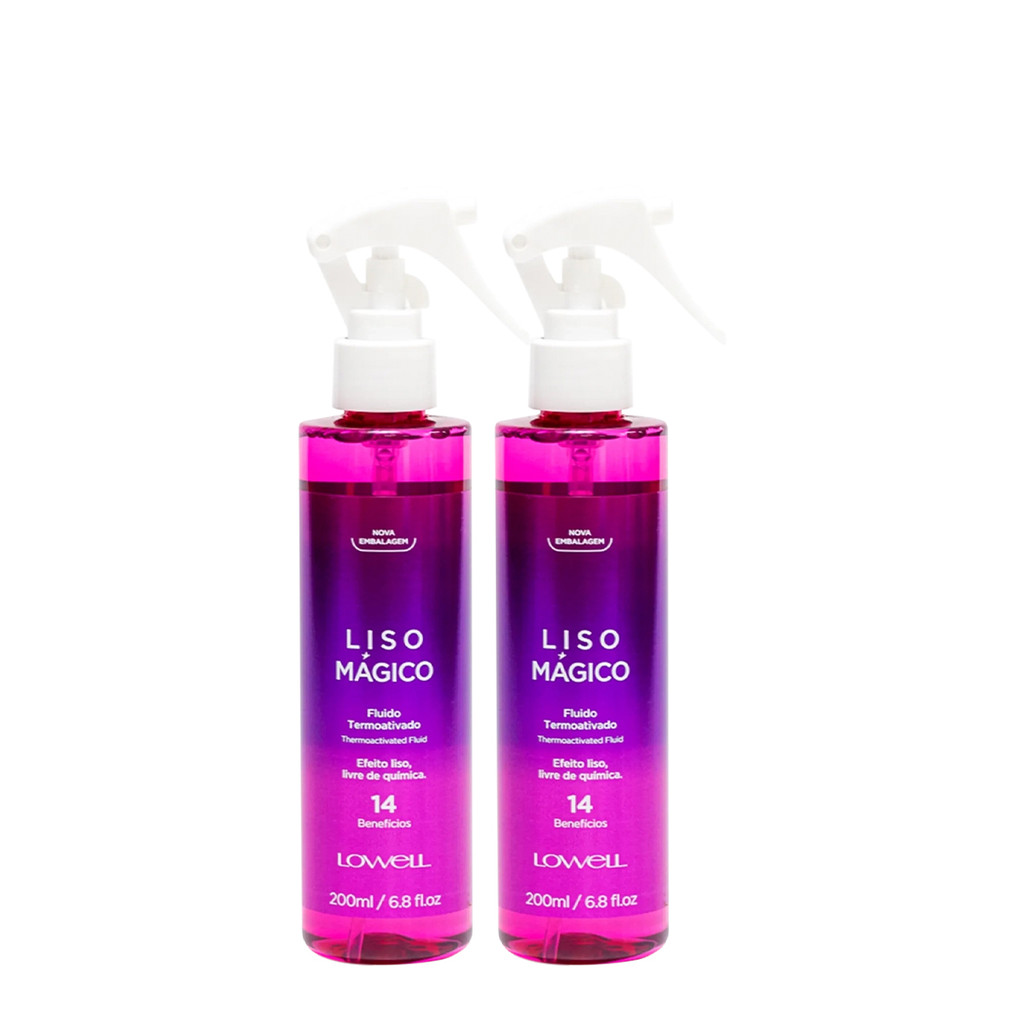 Kit Lowell Liso Mágico Fluído Termoativado Extra (2 unidades) em Oferta na Shopee