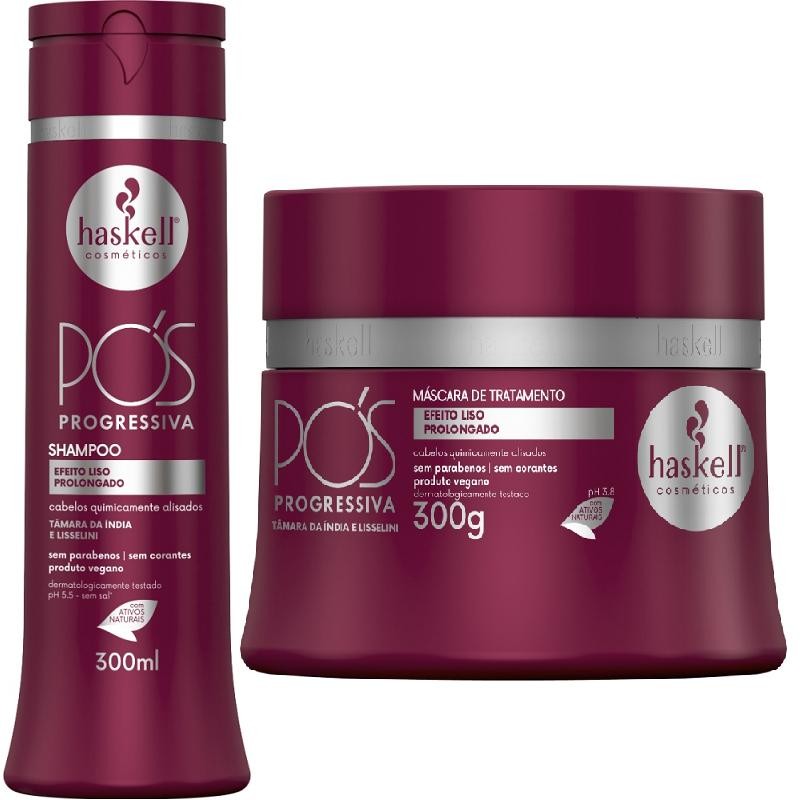 Kit Haskell Pós Progressiva Shampoo 300ML  + 1 Mascara  300ML