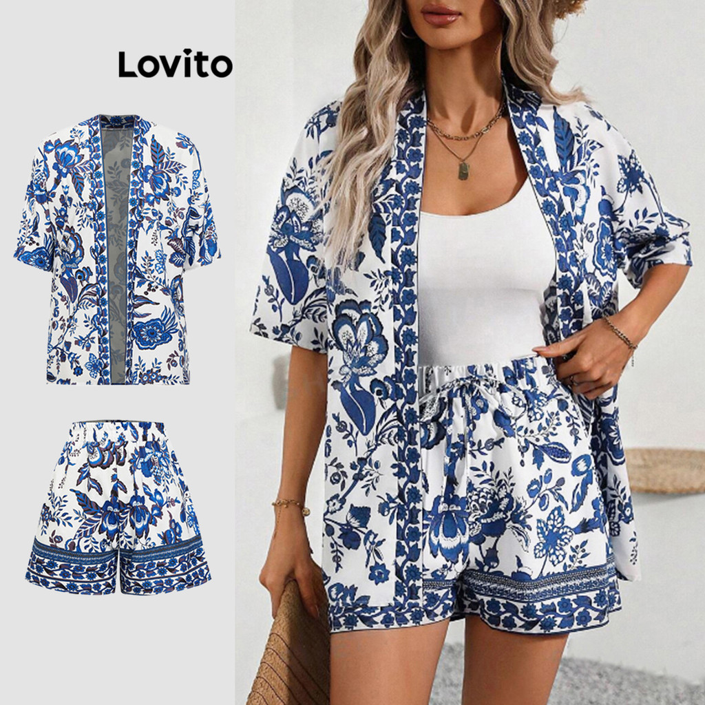 Lovito Conjuntos De Shorts Boho Conjuntos De Shorts Com Estampa Paisley Para Mulheres L89ED044 em Oferta na Shopee