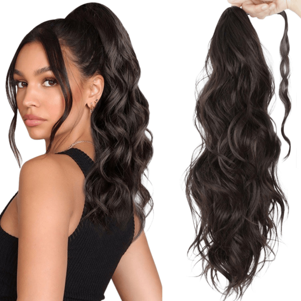 Aplique Rabo de Cavalo Bio Fibra Cabelo Ondulado 60cm 100g