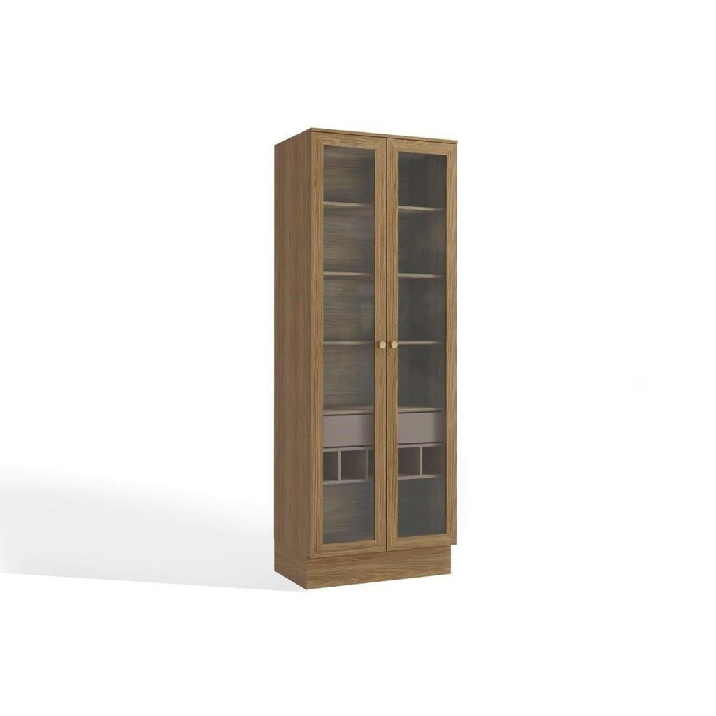 Módulo Cozinha Kappesberg Botanic Botanic M628 c/ 2 Portas de Vidro e 1 Gaveta 50cm Nogueira/Fendi - Kappesberg - Home & Living