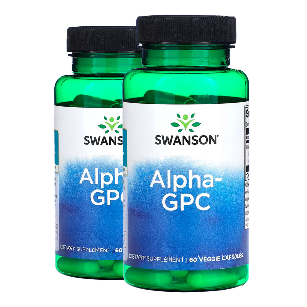 SWANSON KIT 2x Alfa-Gpc Alfa Gliceril Fosforil 60Caps Made in Usa