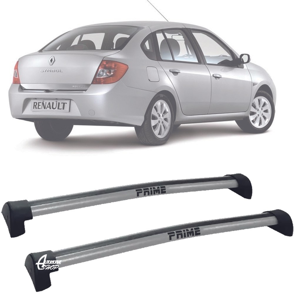 Rack Teto Aluminio Prime Renault Symbol 08 a 13 Prata PR038