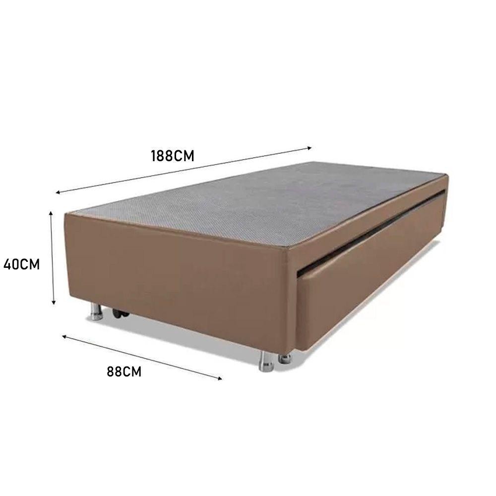 Detalhes do Cama Box Bicama Auxiliar Solteiro Sintético Espuma 8cm 88x188x40 Bege
