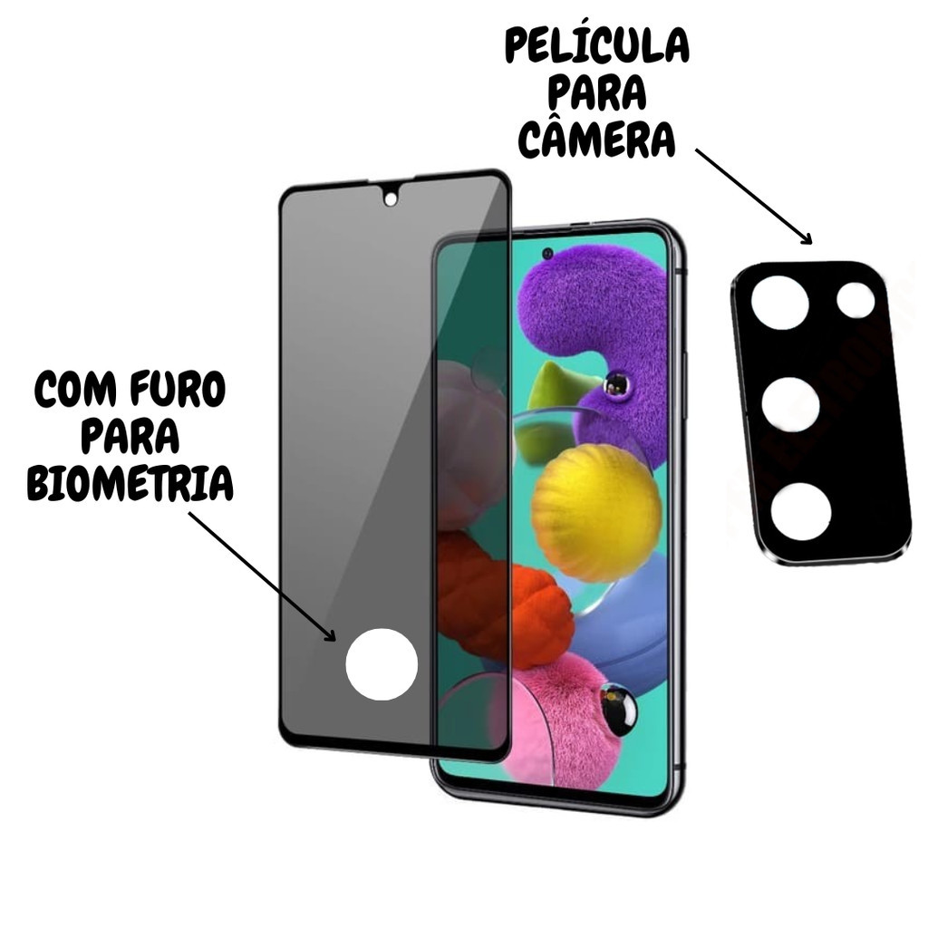 Película de Privacidade e Câmera Samsung Galaxy S20 FE Com Furo Para Biometria em Oferta na Shopee