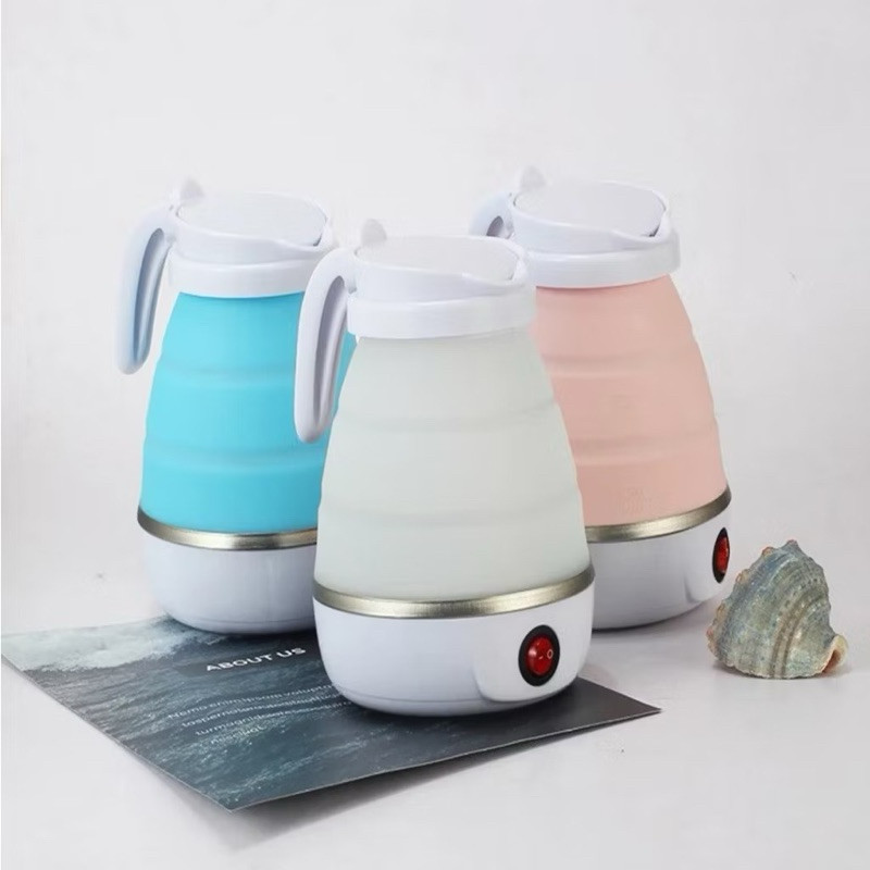Chaleira Elétrica Portátil Silicone 600ml  Compacta para Camping e Viagem