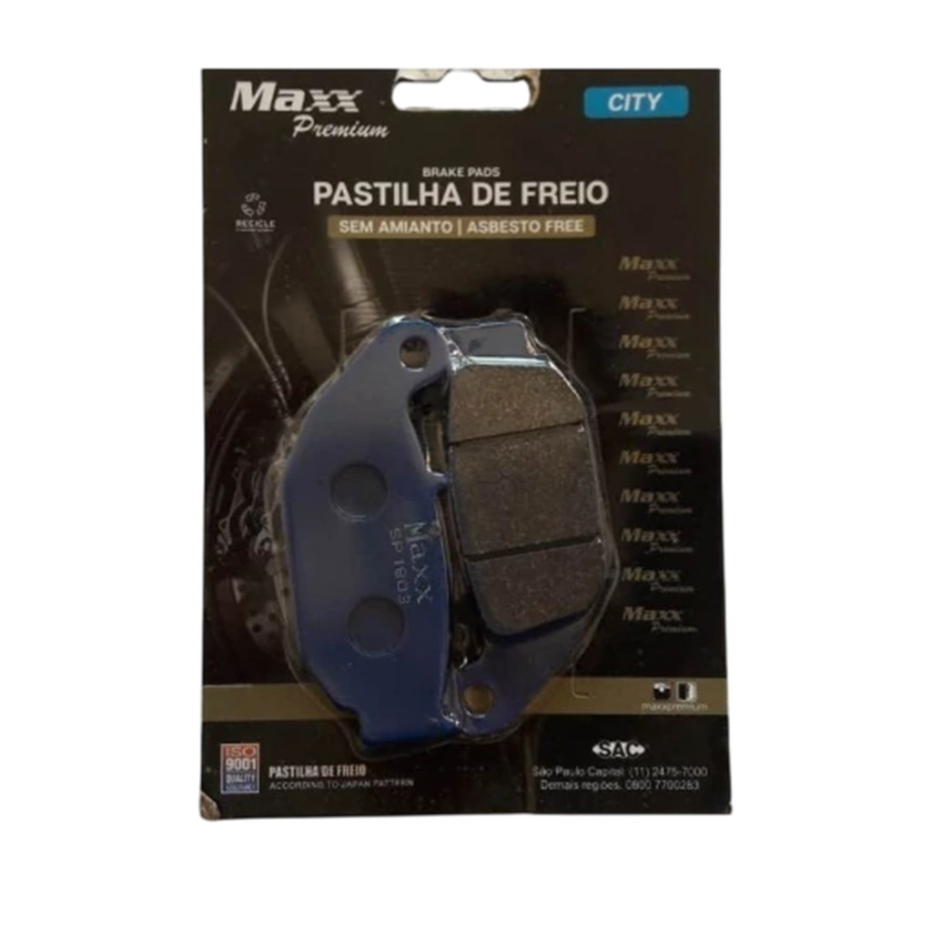 Pastilha de freio tras Honda CB250F nova Twister 2016 a 2019 / XRE190 2016 a 2019 / NXR160 Bros160 ESD ESDD 2015 a 2019