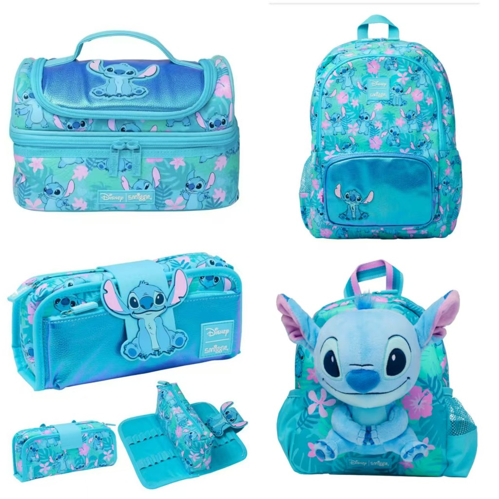 Bolsa escolar australiana Stitch Series Mochila de grande capacidade Bolsa de almoço Estojo para lápis em Oferta na Shopee