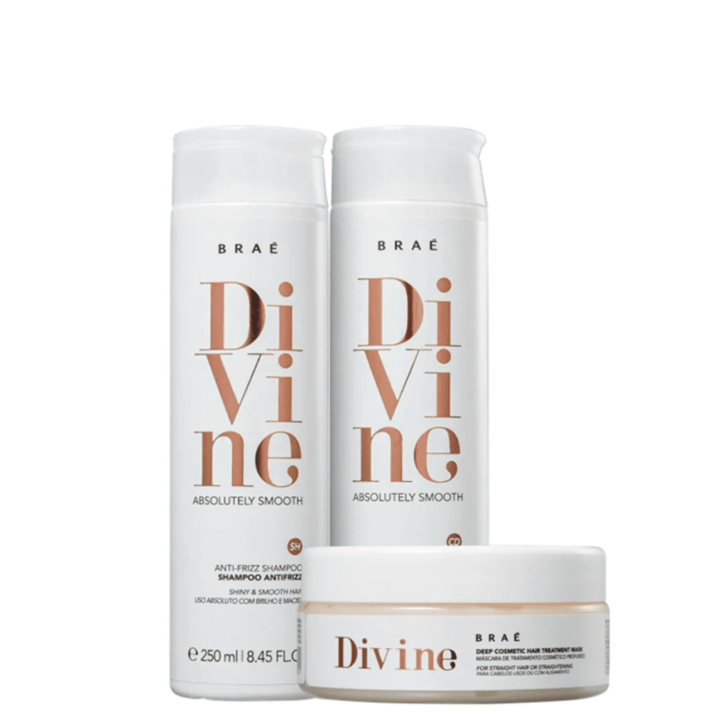 Kit Shampoo, Condicionador e Mascara Anti-Frizz BRAÉ Divine em Oferta na Shopee
