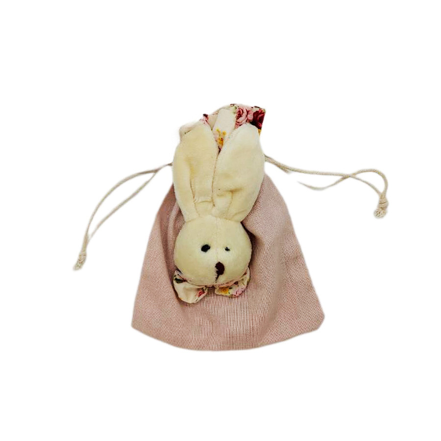 Saquinho de Tecido Rosa Páscoa - 15cm - 1 unidade - Cromus - Rizzo