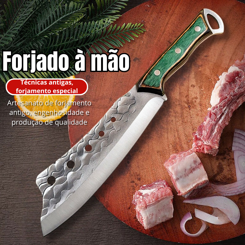 Cutelo Luxo Full Tang para Pesca e Churrasco em Aço Inox