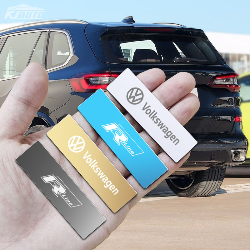 Adesivo De Logotipo De Carro De Metal Espelhado Volkswagen Rline Emblema De Aço Inoxidável 3D Acessórios De Modificação 