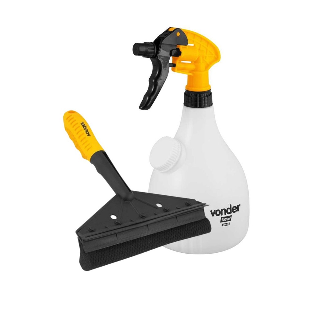 Kit Limpeza Automotiva Vonder Vidros e Para-brisa Pulverizador Manual 750ml + Rodo Dupla Face