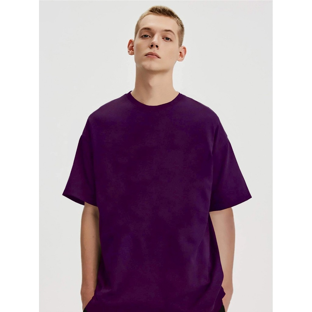 Camiseta Roxo Larga Confortável Despojada Blusa Oversized Esportiva Lisa Unissex T Shirt Plus Size