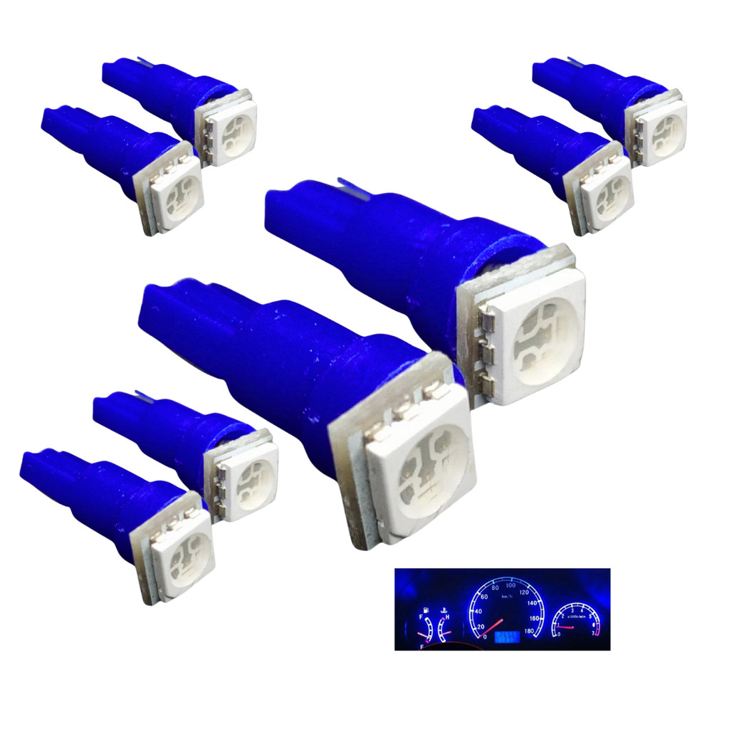KIT 10 LAMPADA T5 1 LED AZUL 12V