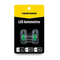 Par Lâmpada Led Pinguinho Soquete B8 5d T5 12v Verde Tarponn