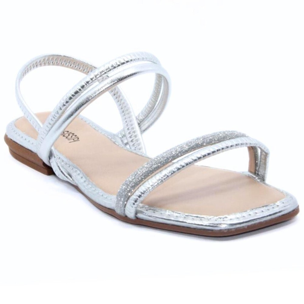 Sandália Mississipi Metalizada Brilho Feminino - Prata em Oferta na Shopee