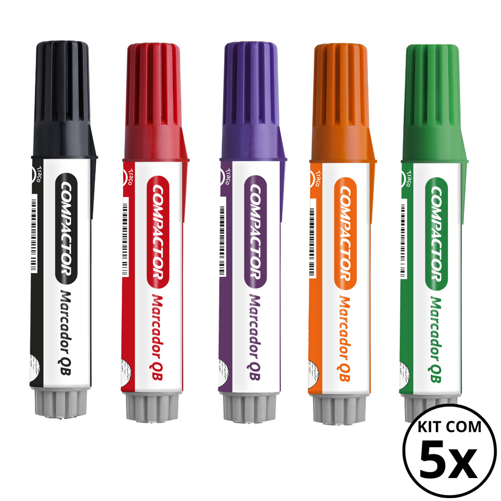 Kit com 05 Marcadores Para Quadro Branco - COMPACTOR KIT:21 em Oferta na Shopee