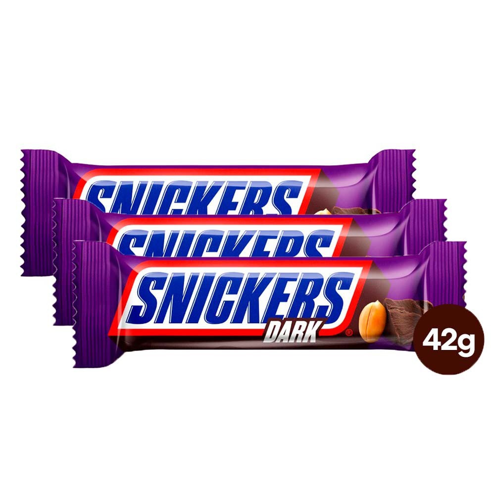 Kit 3 Chocolate Snickers Dark 42g - Food & Beverages