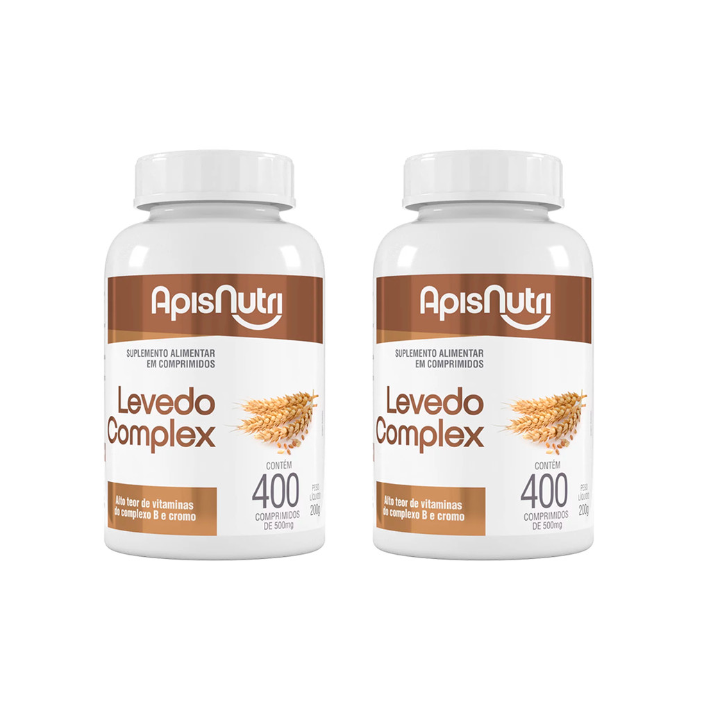 Kit 2 Levedo Complex 400 Comprimidos 500mg – Apisnutri em Oferta na Shopee
