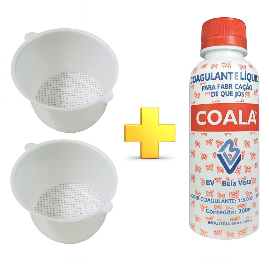 Coalho Líquido Coala 200ml Coagulante Queijo + 2 Formas 500g em Oferta na Shopee