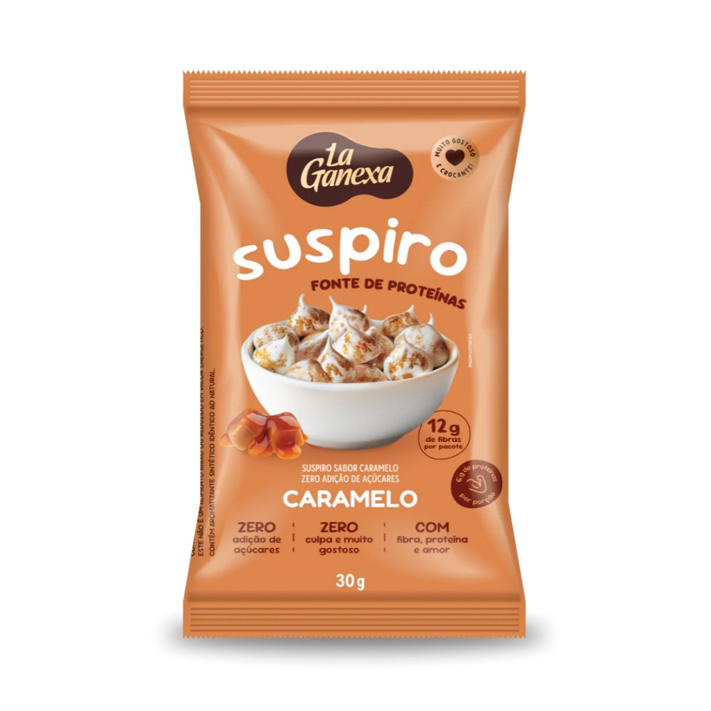 Suspiro Sabor Caramelo Saco 30g La Ganexa em Oferta na Shopee