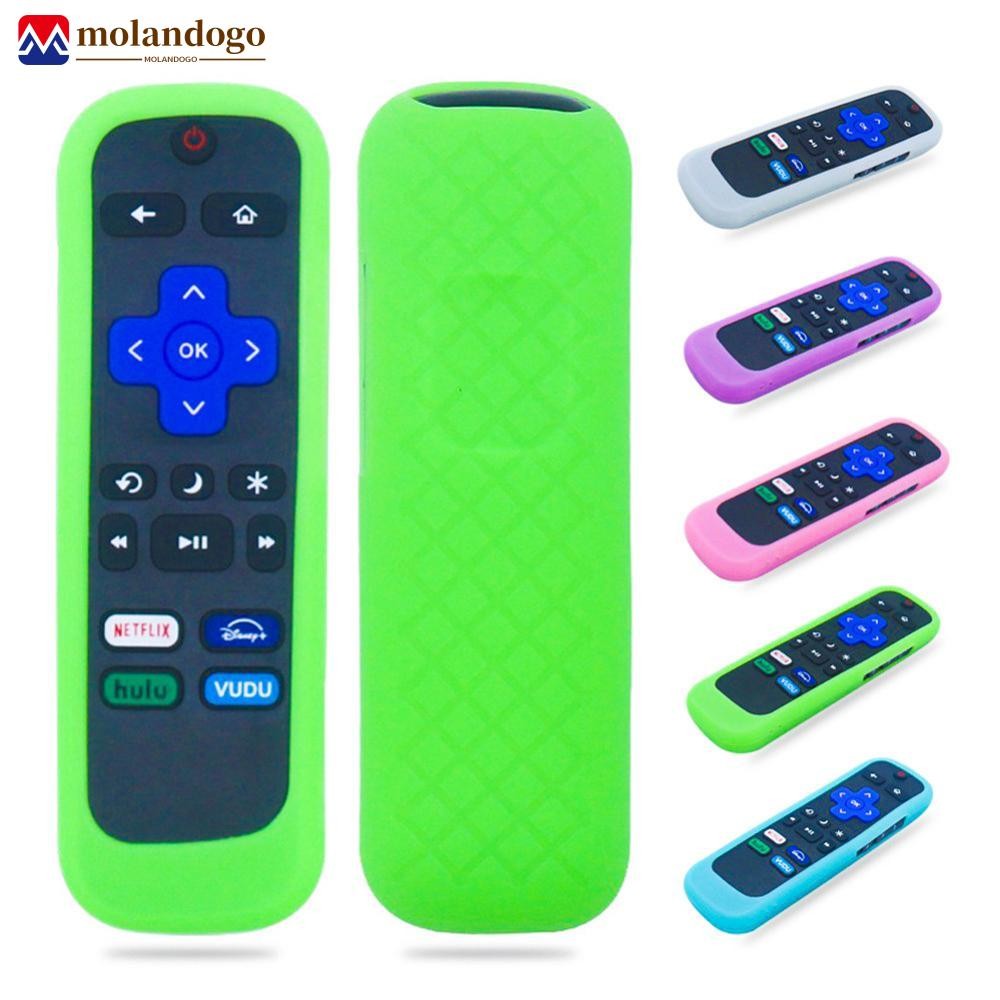 MOLANDOGO Caso Remoto TV Silicone Controlador Protetor Universal Substituição Manga Brilho Da Pele Para Roku Capa TCL E9