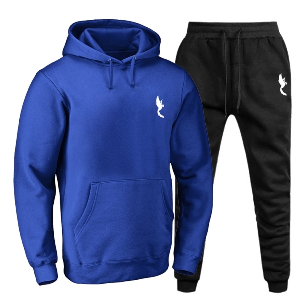 Conjunto Blusa Casaco Calça Moleton Polo Confortável Royal