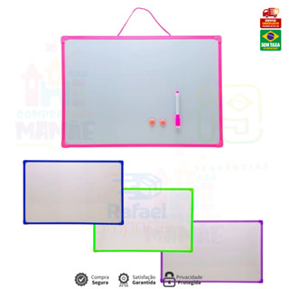 Lousa Quadro Branco Moldura C/Caneta E Imã 20x15/30x20/50x35/35X25cm em Oferta na Shopee