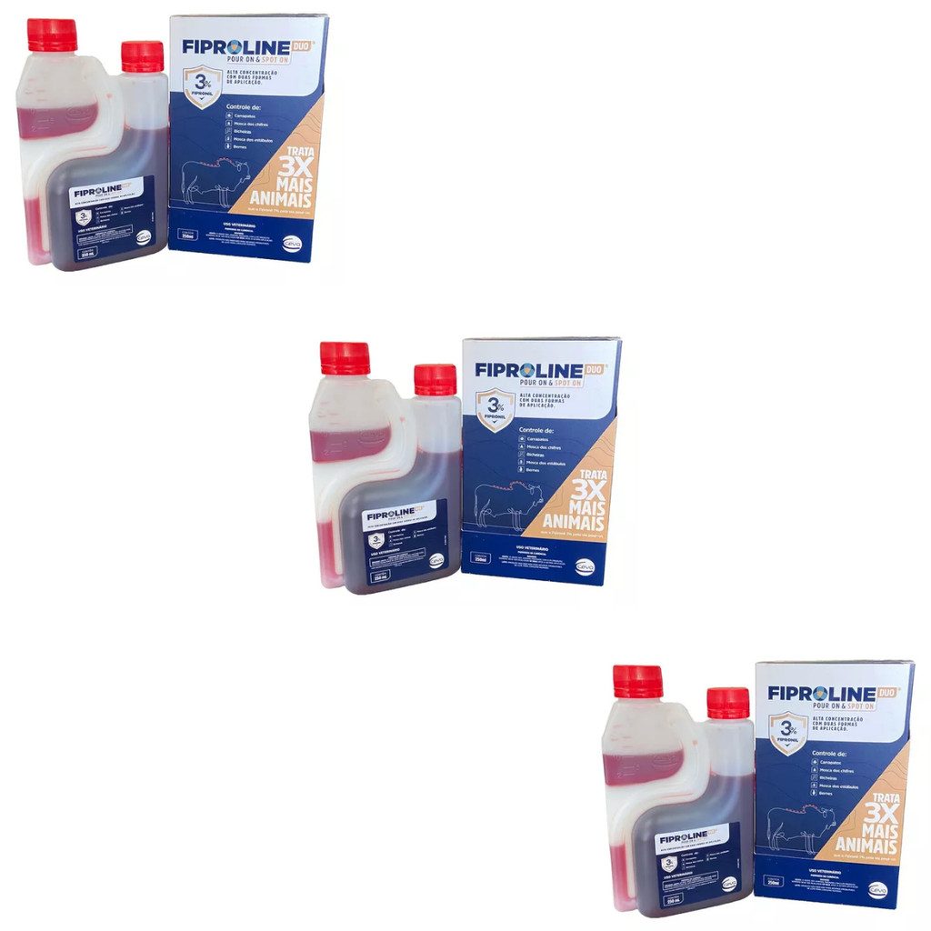 KIT 3 UNDADES - Fiproline Duo Pour On & Spoton 250ml – Ceva