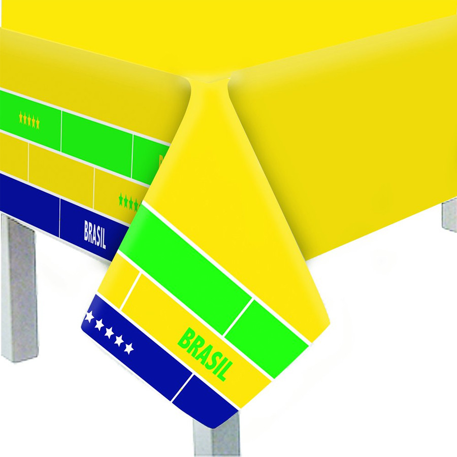 Toalha de Mesa em Plástico Comemorativa da Copa - Festa Brasil - 1,18 m x 1,8 m - 1 unidade - Cromus em Oferta na Shopee