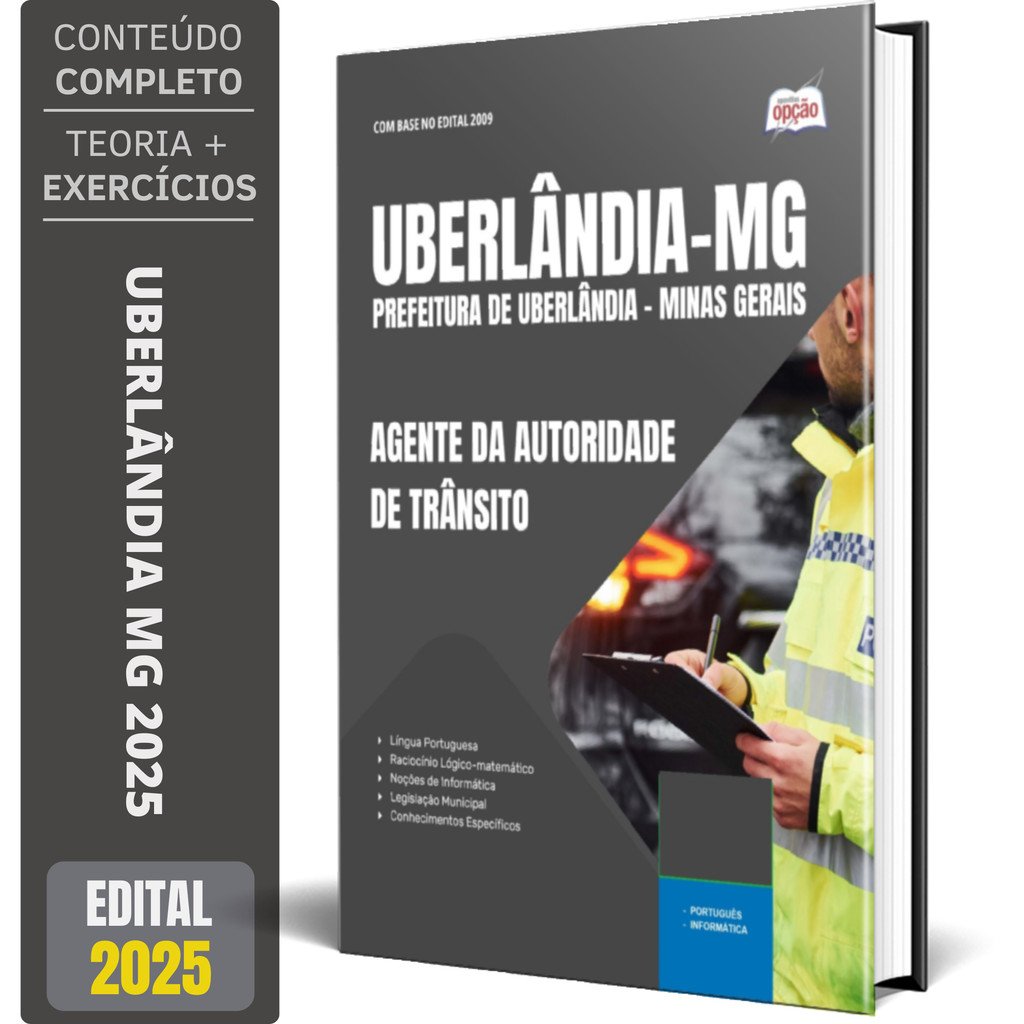 Apostila Prefeitura de Uberlândia MG 2025 - Agente da Autoridade de Trânsito